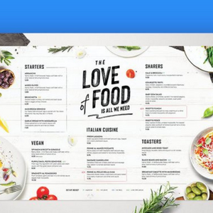minimalist restaurant menu design